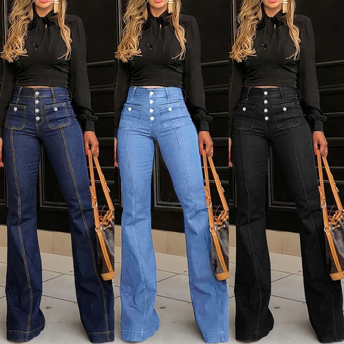 Femme Høj Talje Udfoldede Jeans Stilla