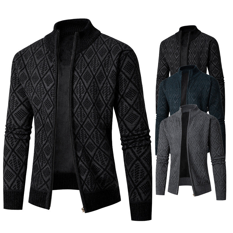 Herrer struktureret strik Zip-Up sweatshirt Stilla