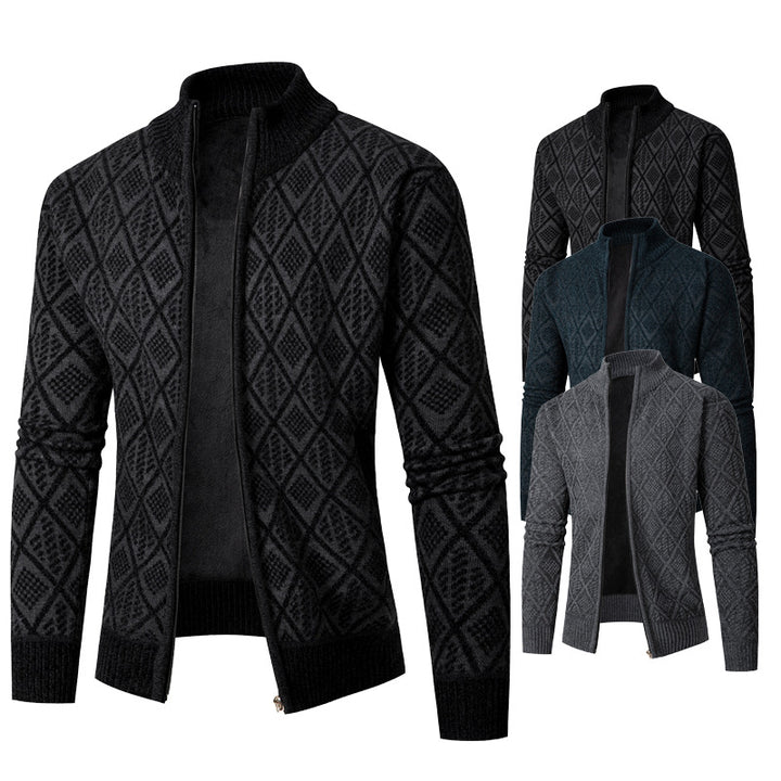 Herrer struktureret strik Zip-Up sweatshirt Stilla