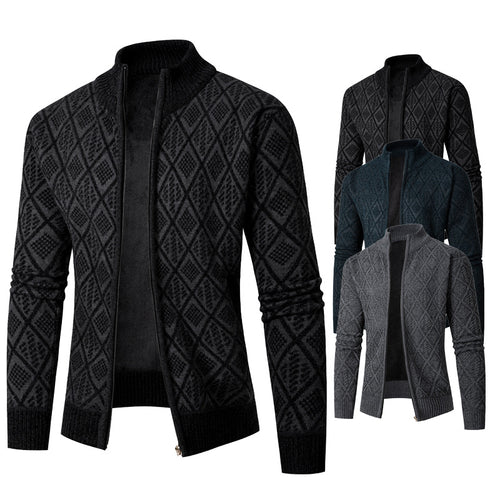 Herrer struktureret strik Zip-Up sweatshirt Stilla