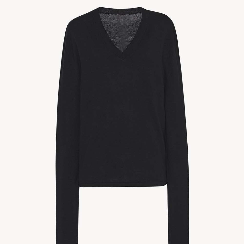 Damer Elegant og Casual Strik Sweater med V-Hals og Lange Ærmer Stilla