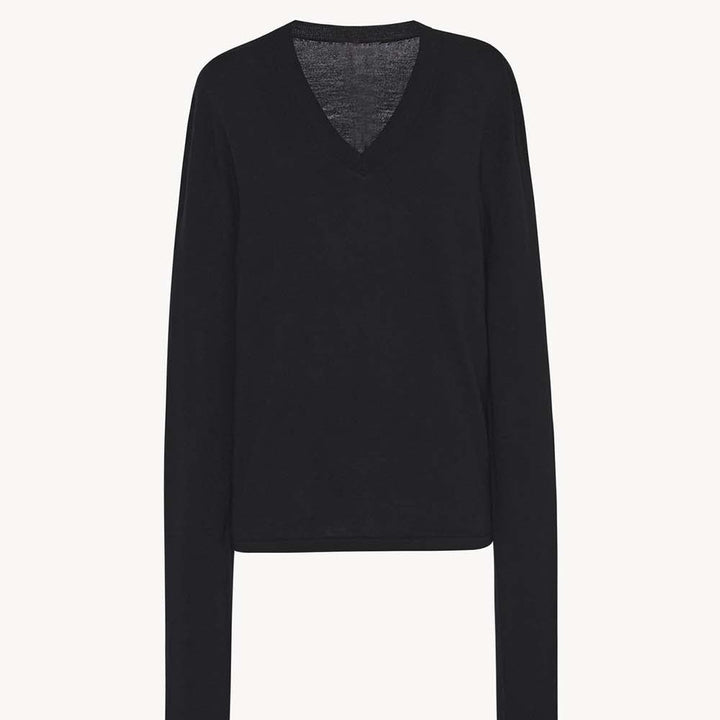 Damer Elegant og Casual Strik Sweater med V-Hals og Lange Ærmer Stilla
