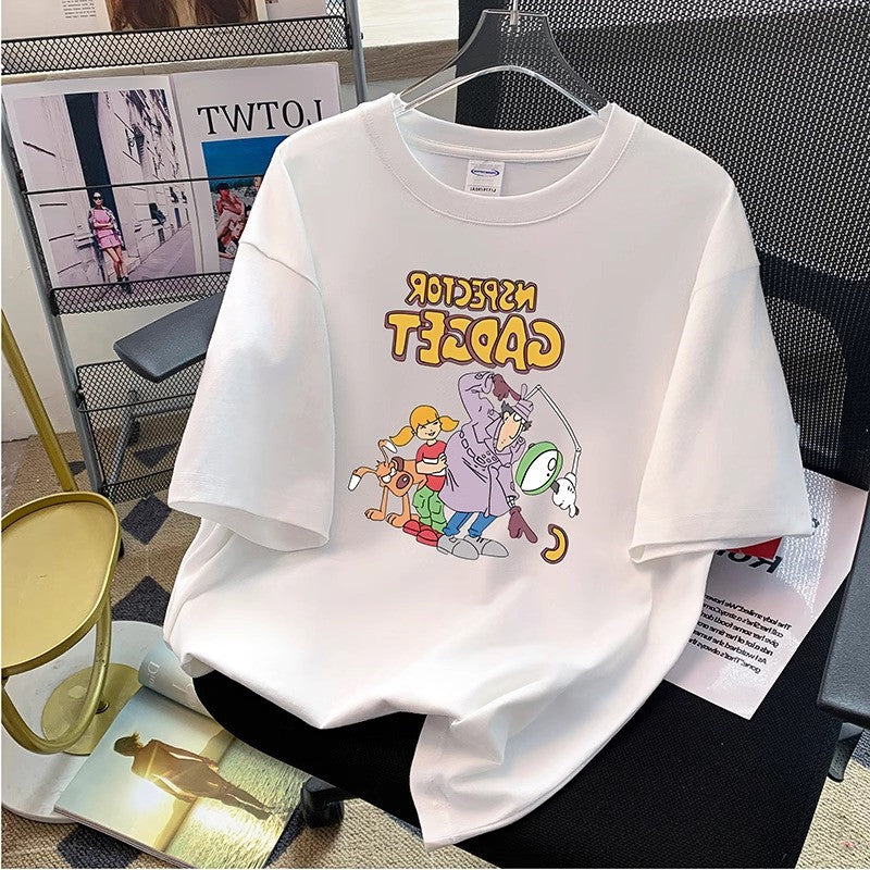 Dame T-shirt med humoristisk cartoon-design og højkvalitets tryk Stilla
