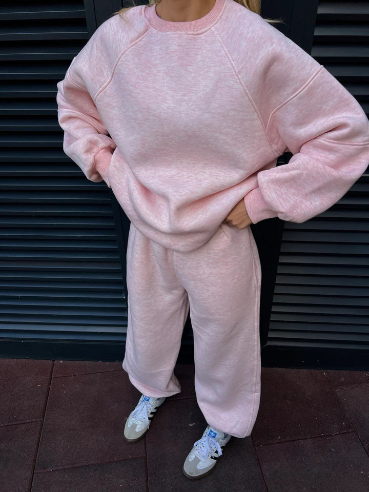 Kvinders afslappede sweatshirt og bredskåne joggerbukser sæt Skovae