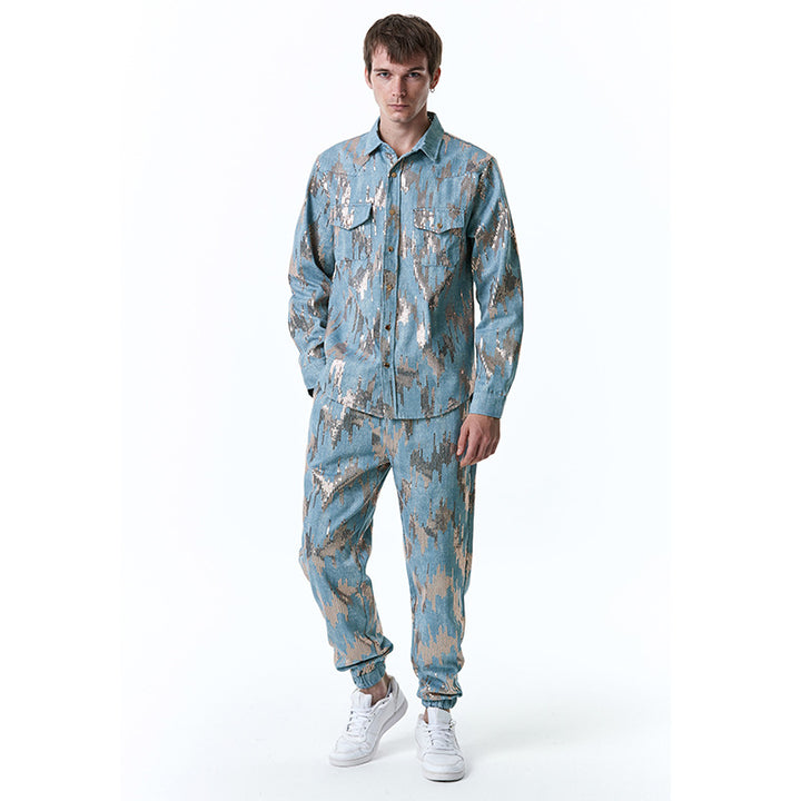 Herre Urban Camouflage Denim Ensemble Stilla