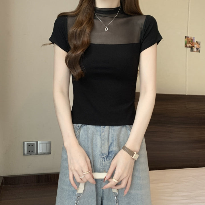 Femme Gennemsigtig Overlay T-shirt Stilla