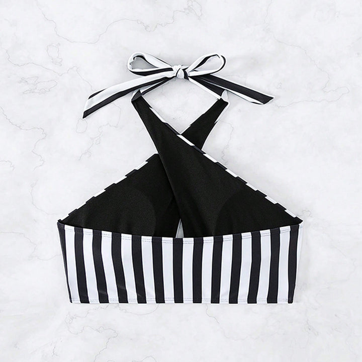 Dame Stilfuld Krydsryg Stribet Bikini-Top Stilla