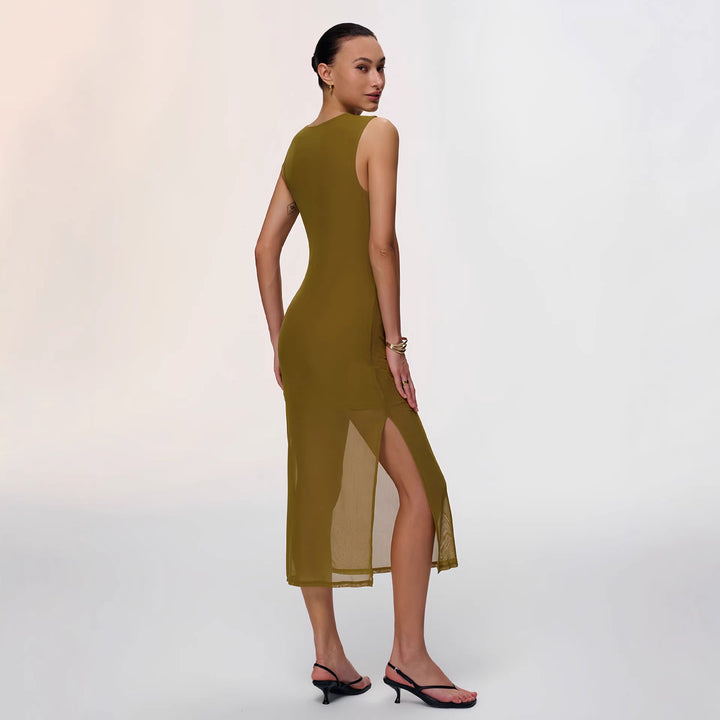 Dame Elegant Wrap Dress med Figurformende Design og Dragende Samlede Elementer Skovae