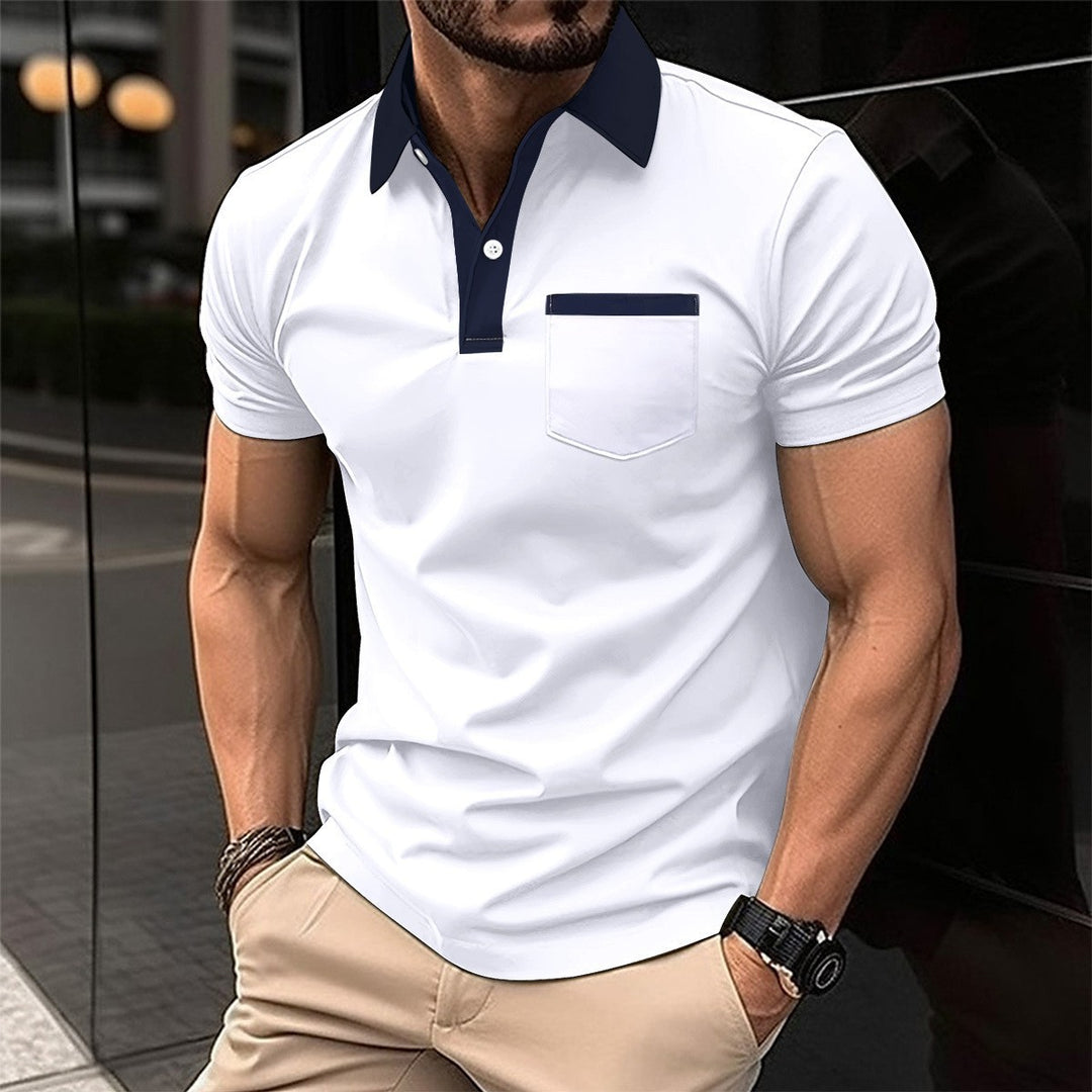 Herrer stilfuld kortærmet polo t-shirt med kontrasterende detaljer Stilla