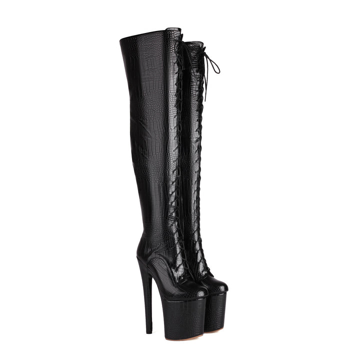 Dame Over-the-Knee Stiletto-hæle støvler med snørredetaljer Stilla