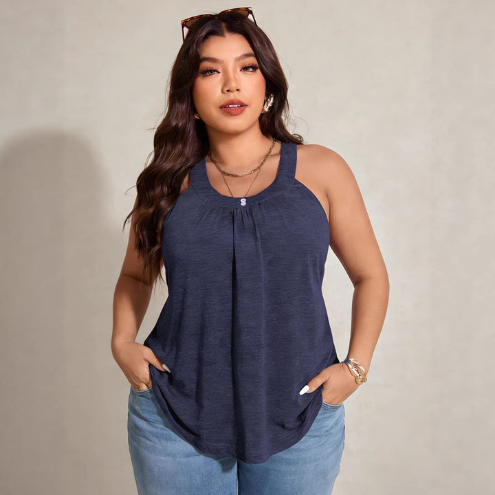 Dame casual top med raffineret rynke Skovae