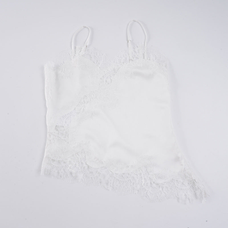 Dame spids-Cami-top med forførende detaljer Skovae