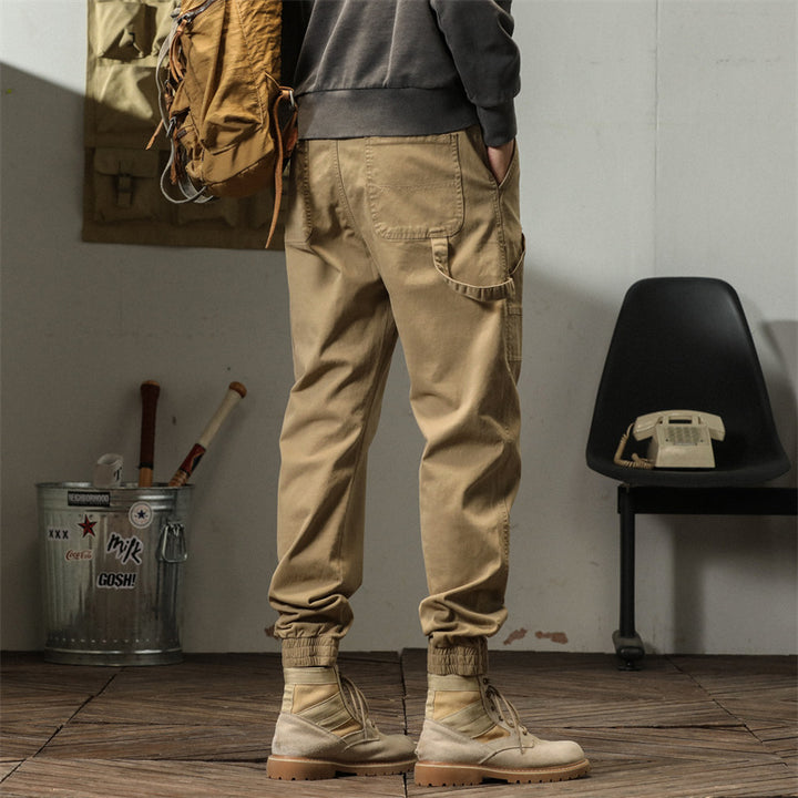 Herrer casual Utility-bukser med praktische lommer og elastiske ribkanter Stilla