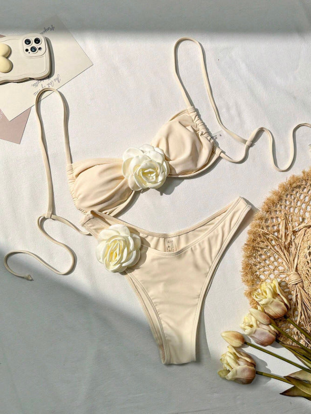 Dame Bikini med flower applikationer Skovae