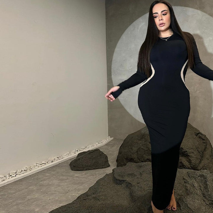 Dame lang figurtilpasset kjole Stilla