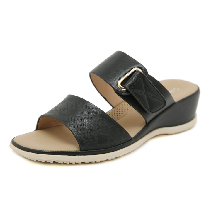 Dame komfort-sandaler med justerbar rem og dämpende sål Stilla