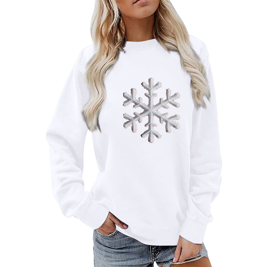 Kvinders sweatshirt med funklende snefnugdesign og afslappet pasform Stilla