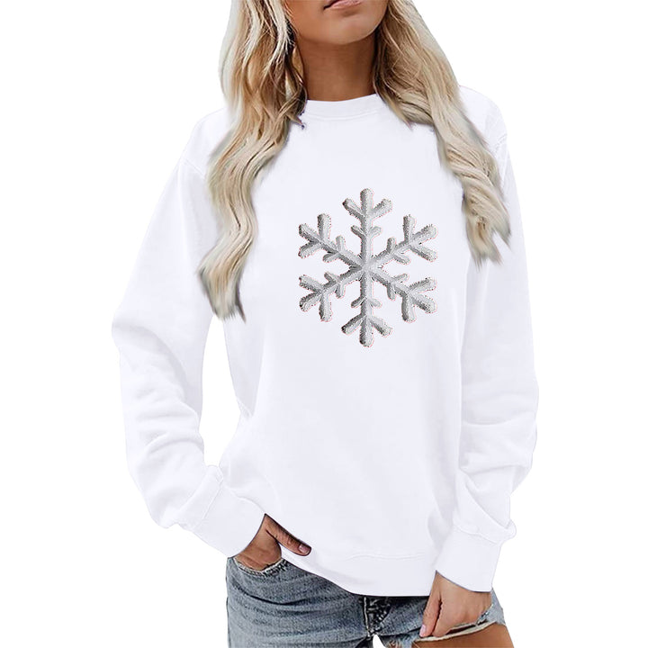 Kvinders sweatshirt med funklende snefnugdesign og afslappet pasform Stilla