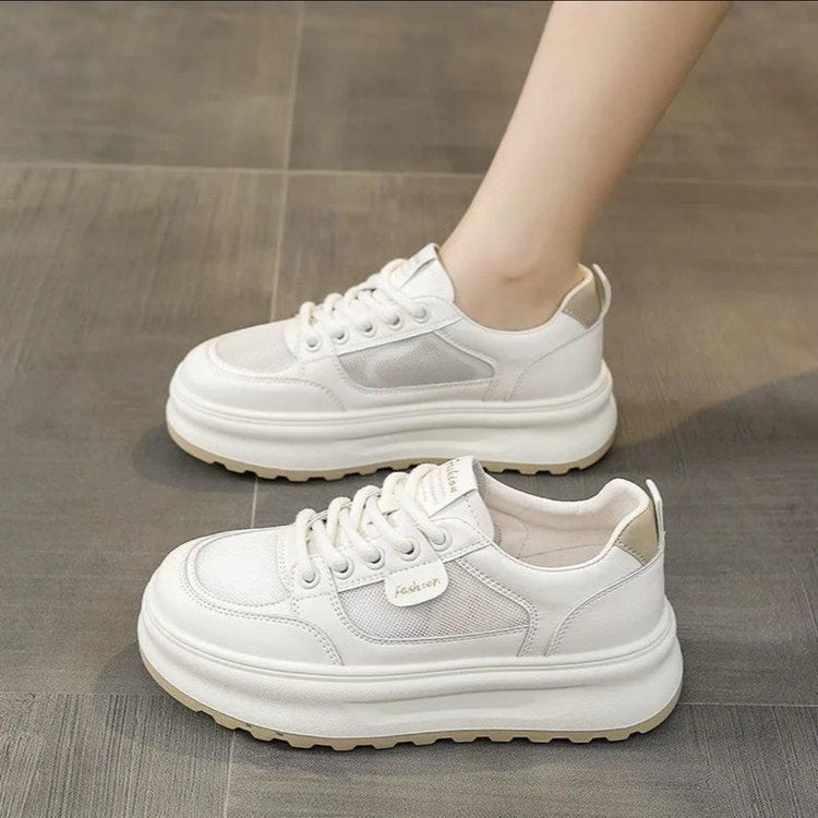 Dame Plateau sneakers med åndbart mesh-overflade og skridsikker sål Stilla