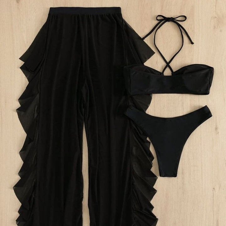 Dame bikini sæt med moderigtige overkjole og unikt design Stilla