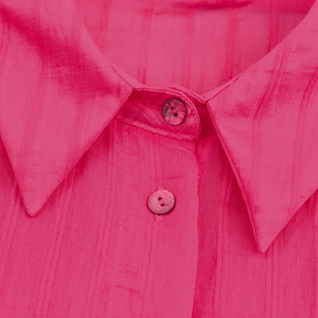 Femme Letvægt Tekstureret Button-Up Skjorte Stilla