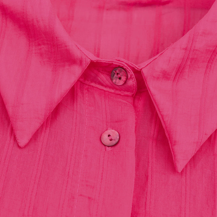 Femme Letvægt Tekstureret Button-Up Skjorte Stilla