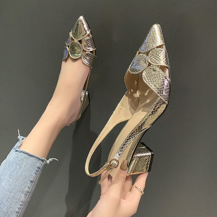 Dame elegante Slingback-hæle med struktureret detalje Stilla