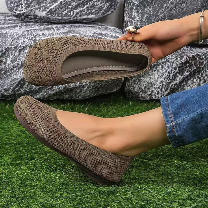 Dame Åndbare og fleksible Ballerinas i strikmateriale Stilla