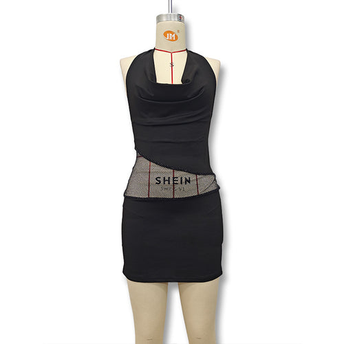 Dame Figurtilpasset Minikjole med elegant Halterneck og raffineret Drapering Skovae