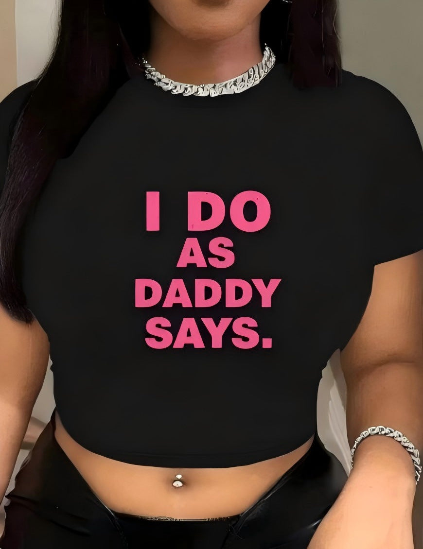 Dame Crop-T-Shirt med kreativt udtryksdesign Skovae