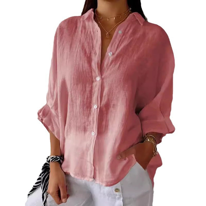 Damer casual linned skjorte med knapbare manchetter Stilla