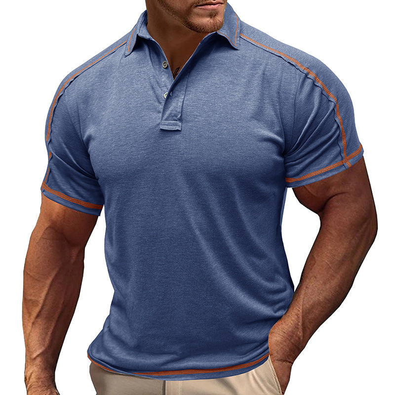 Herrer Poloshirt med kontrasterende syninger og åndbart stof Stilla