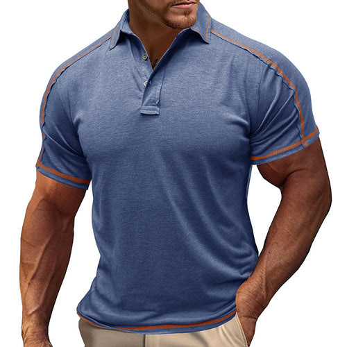 Herrer Poloshirt med kontrasterende syninger og åndbart stof Stilla