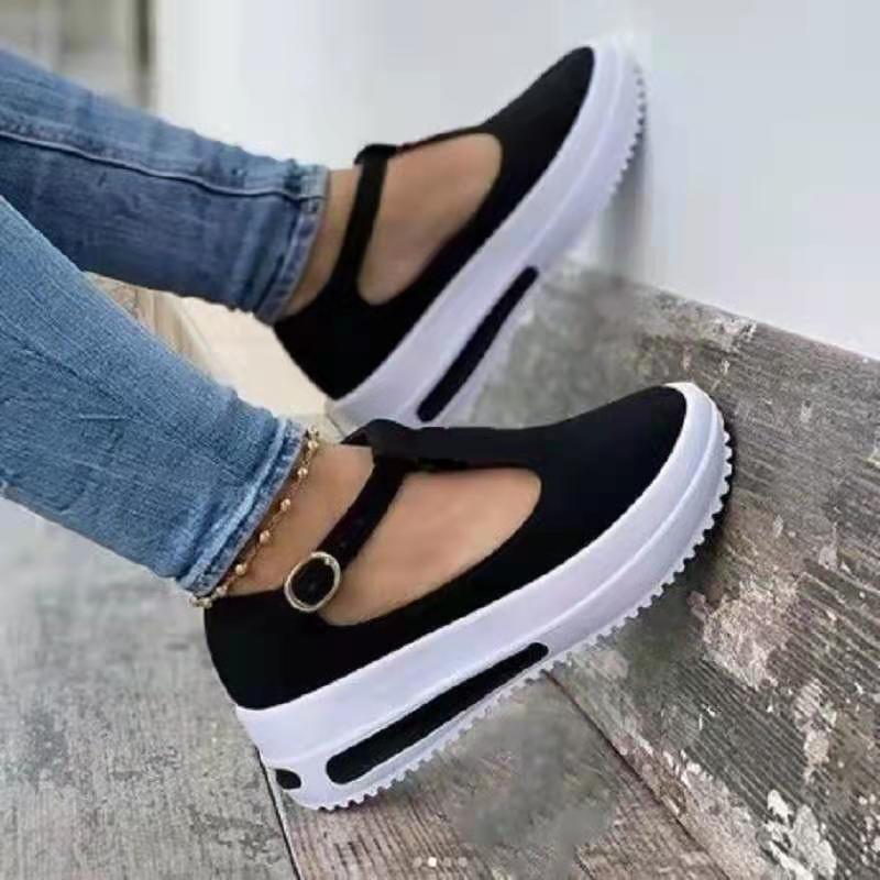 Dame Slip-On Platform-Sneakers med justerbar rem Stilla