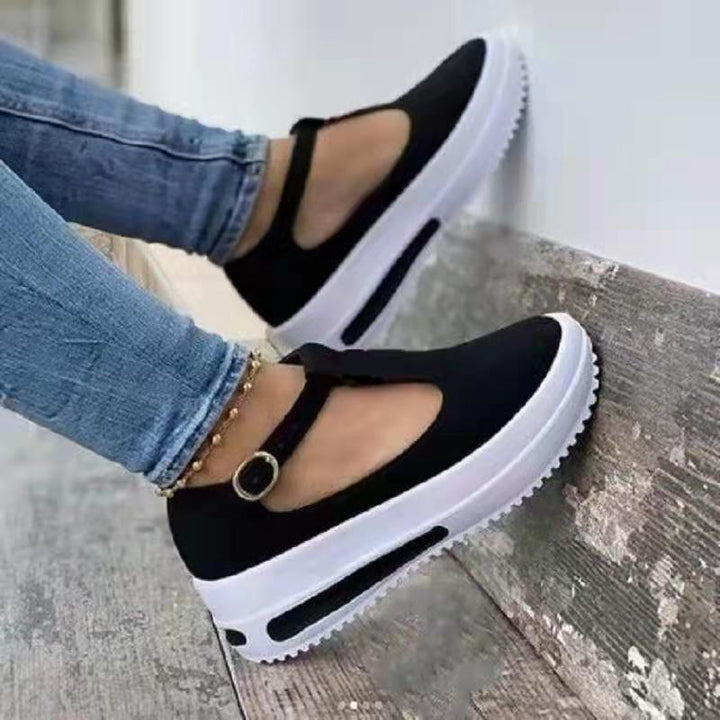 Dame Slip-On Platform-Sneakers med justerbar rem Stilla