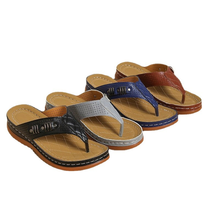 Dame Behagelige Tåsplit Sandaler med fashionable accenter og ergonomisk fodseng Stilla