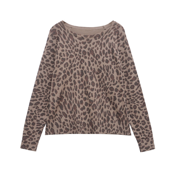 Femme Behagelig Leopard Print Pullover Stilla