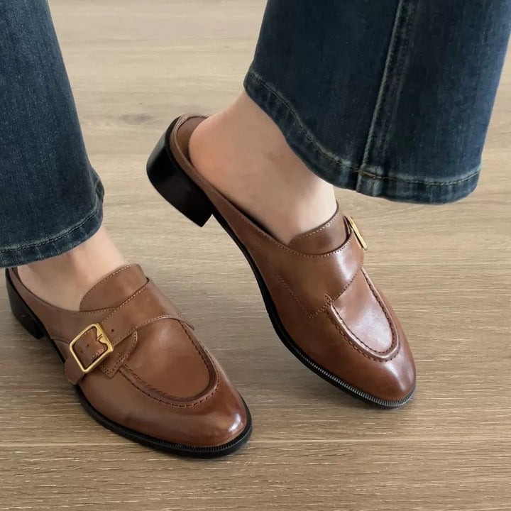 Dame mokassiner med elegant spænde-look og komfortabel sål Stilla