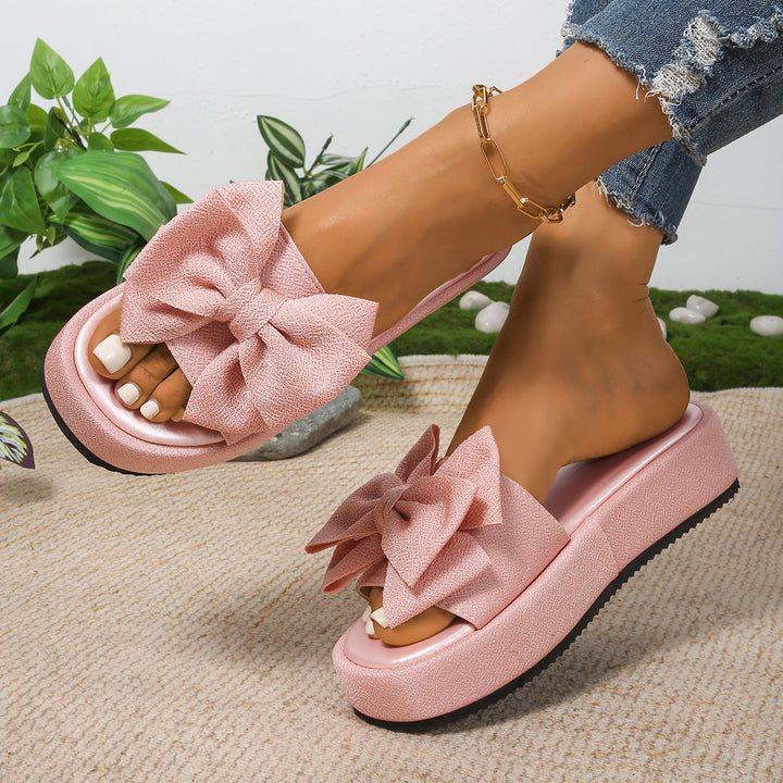Dame mode Plateau-sandaler med stort sløjfe-design Stilla