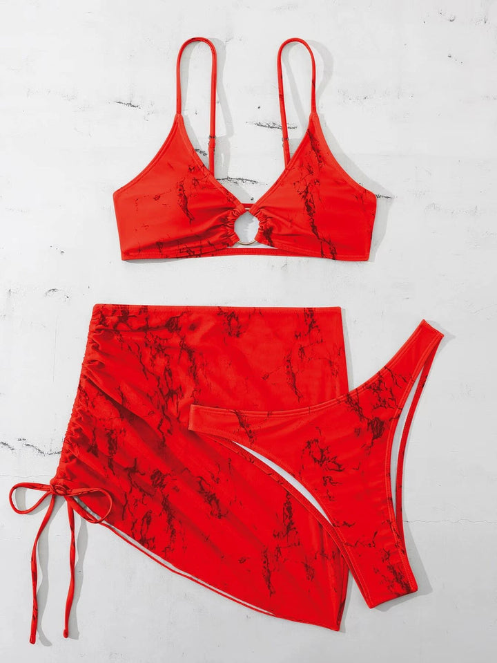 Dame Bikini-sæt med asymmetrisk nederdel og elegant udskæring Stilla