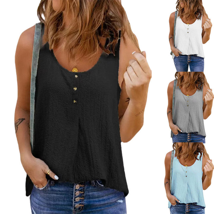 Dame struktureret Knap-Down Tanktop Stilla