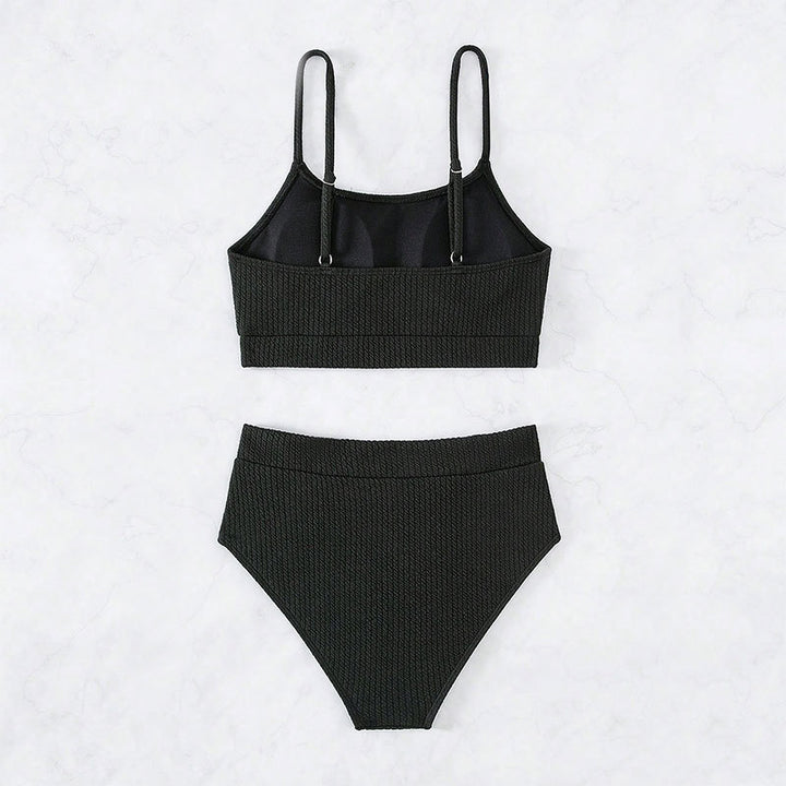 Dame Crop-Top Bikini med høj talje Skovae