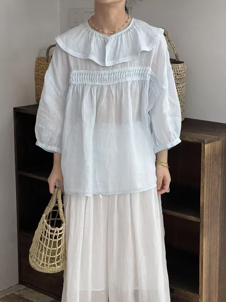 Femme Rüschenausschnitt Boho-bluse Stilla