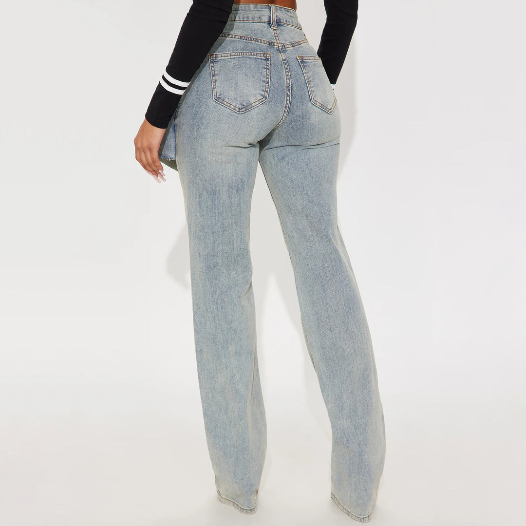 Dame Designer Jeans med Asymmetrisk Skæring Stilla