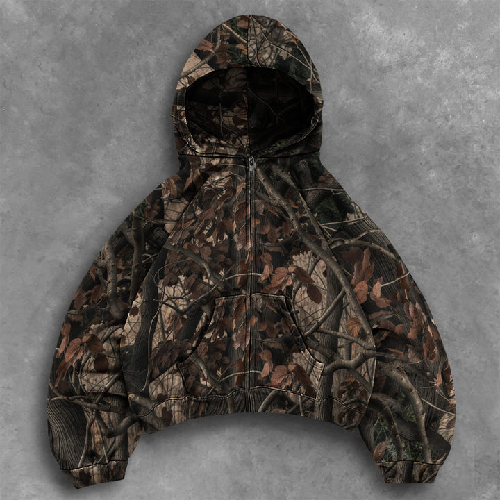 Herrer Urban Camouflage Zip-Up Hoodie Stilla