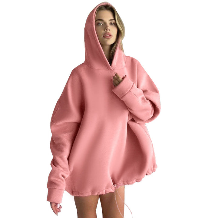 Kvindernes oversized hoodie med justerbar talje og kængurulomme Skovae