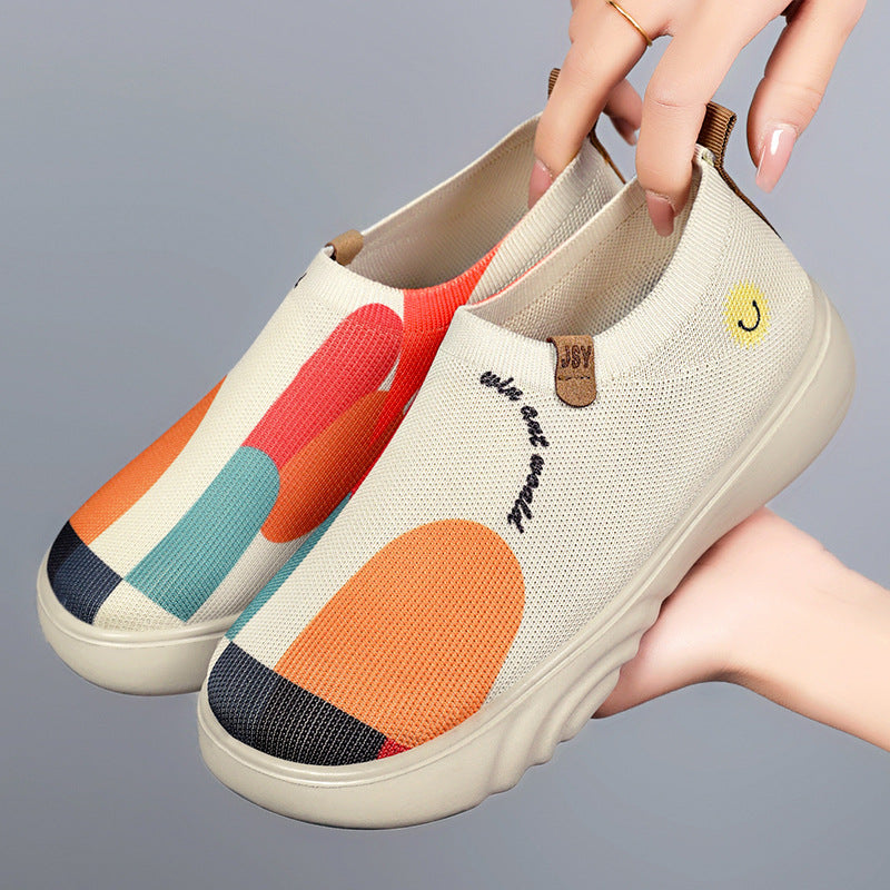 Femme Slip-On Kunstnerisk Design Sneakers Stilla