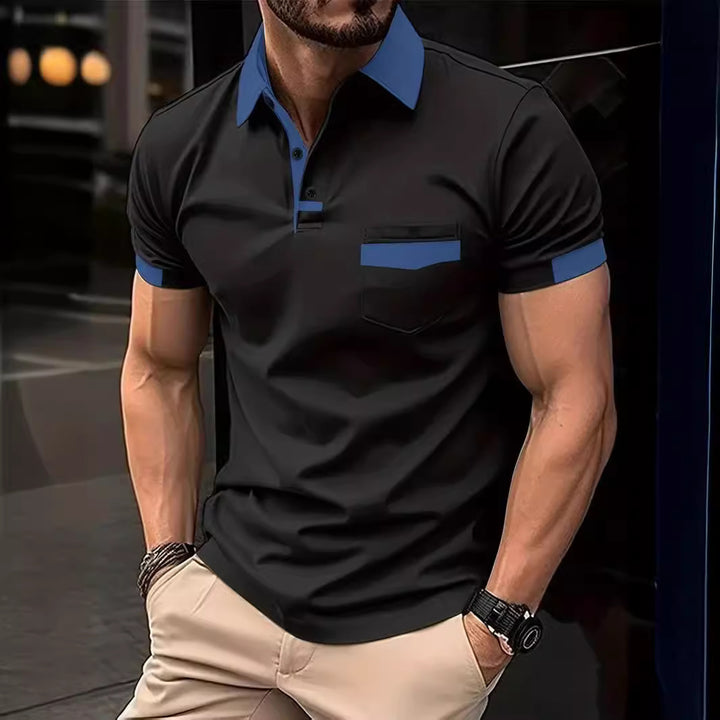 Herren Poloshirt med kontrasterende detaljer Stilla