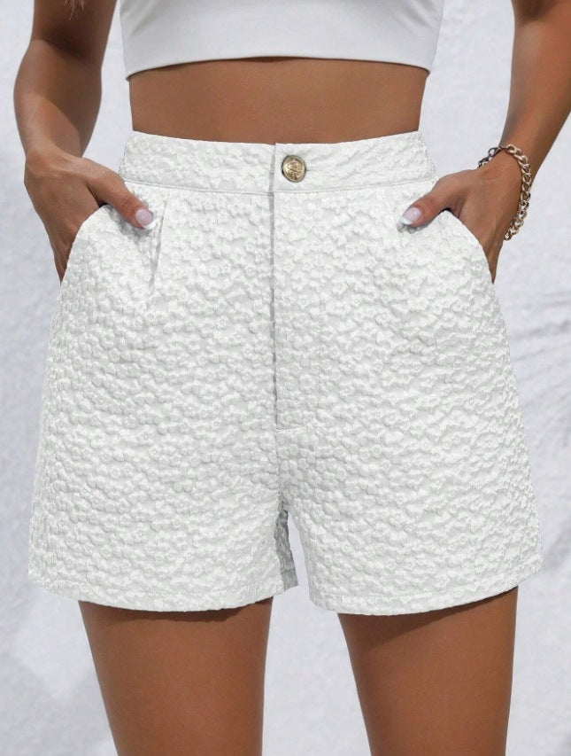 Dame Mode Shorts med blomsterbroderi Skovae