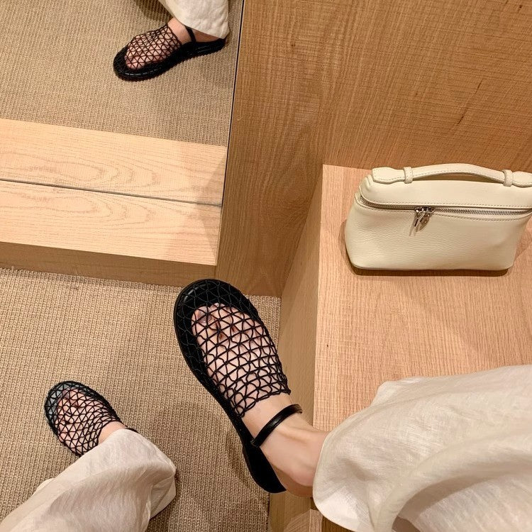 Dame Open-Weave Slide Sandaler Stilla
